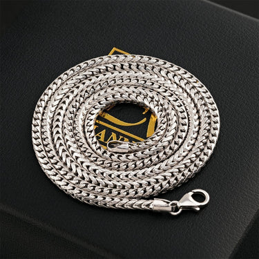 14K White Gold Mens Franco Chain 3 mm